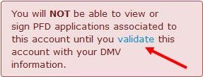 PFD Validate link