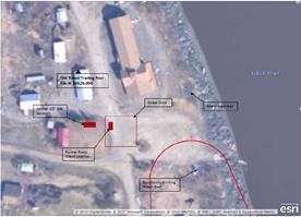 Aerial view of Yukon Trading Post, Circle, Alaska