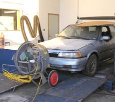 Image of vehicle on dynamometer Image of vehicle on dynamometer